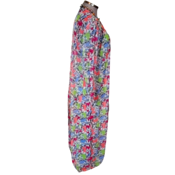 SHOW ME THE MONEY ☆ PAINT SPATTER PRINT MESH DUSTER/COVER-UP ☆ 2x ☆  NWT - Picture 4 of 8